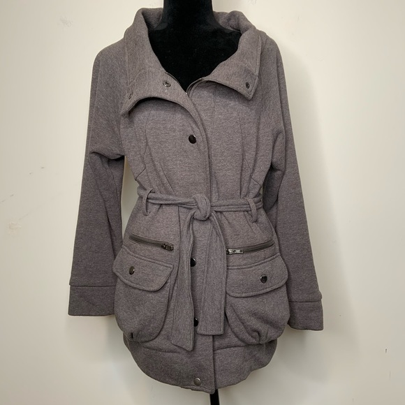 Tres Bien Grey Women’s Jacket Waist Tie Size L - Picture 5 of 10